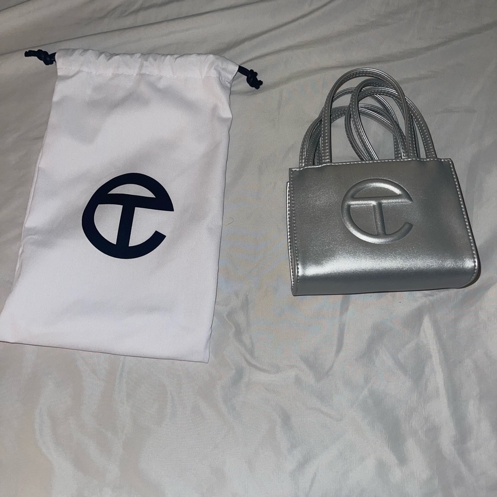 Telfar Small Silver Shopping Bag